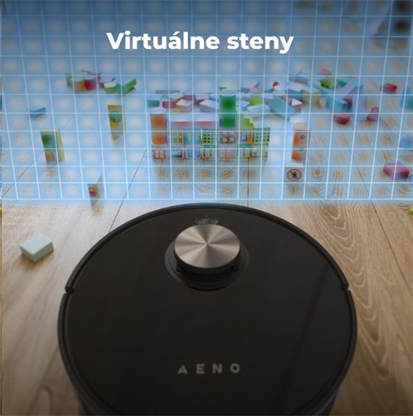 AENO Robotický vysavač RC5S, 2v1 mokré a suché cistenie,180 min,rotovacie mopy,LIDAR, AENO App,HEPA,základna, čierny 