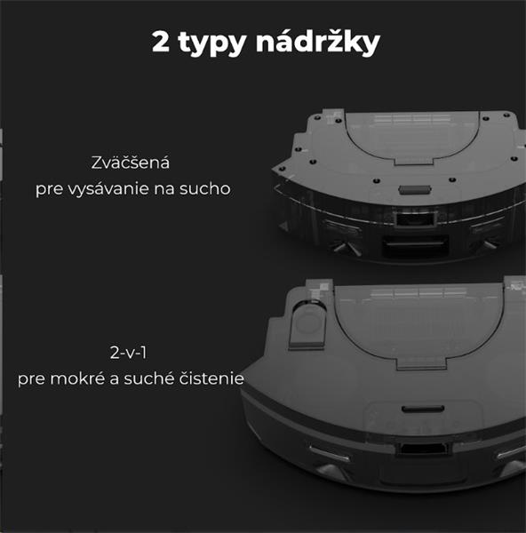 AENO Robotický vysavač RC5S, 2v1 mokré a suché cistenie,180 min,rotovacie mopy,LIDAR, AENO App,HEPA,základna, čierny 