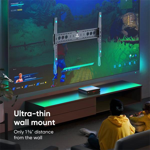 ONKRON pevný TV držiak na stenu pre 60 až 110-palcové LED TV, 120 kg, čierny,VESA: min 200x200 - max  800x600 