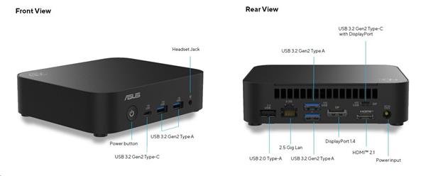 ASUS NUC 14 Essential N150 Processor, 1xDDR5, M.2 SSD, WiFi+BT, HDMI, DP, USB-C/DP, 2.5G LAN 