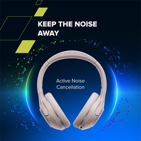 Canyon BTHS-6, OnRiff 6 Bluetooth bezdrôtové slúchadlá, ANC aktívne potláčanie hluku, USB-C nabíjanie, béžové 
