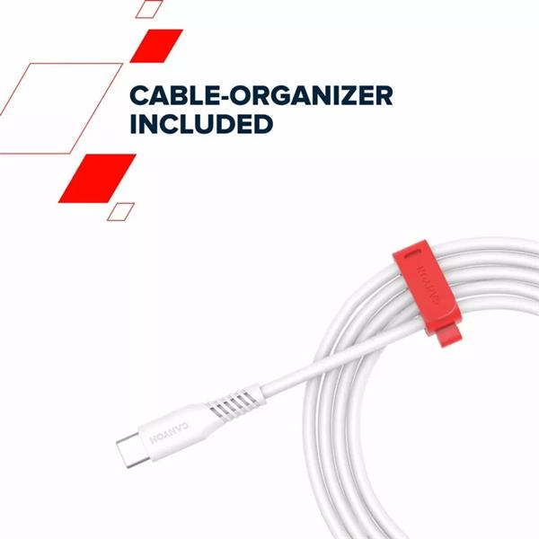 Canyon CC100SC20, 2 m kábel, USB-C / USB-C, PD 100 W, 20 GB/s, biely 