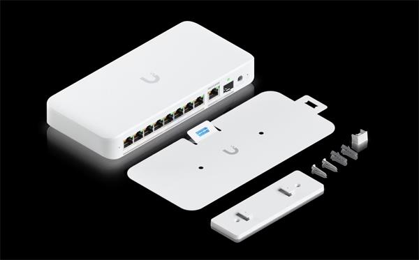 Ubiquiti Flexible, 8-port 2.5 GbE PoE++ switch with a 10 GbE RJ45/SFP+ combination uplink port that can be powered with  