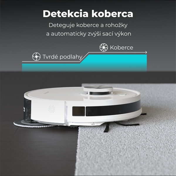 AENO Robotický vysavač RC6S, 2v1 mokré a suché cistenie,180 min,rotovacie mopy,LIDAR, AENO App,HEPA,základna, biely 