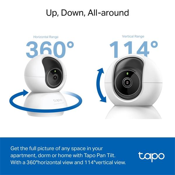 TP-LINK "Pan/Tilt AI Home Security Wi-Fi CameraSPEC: 3K 5MP (2880×1620), 2.4 GHz, Horizontal 360? FEATURE: Pan/Tilt, S 