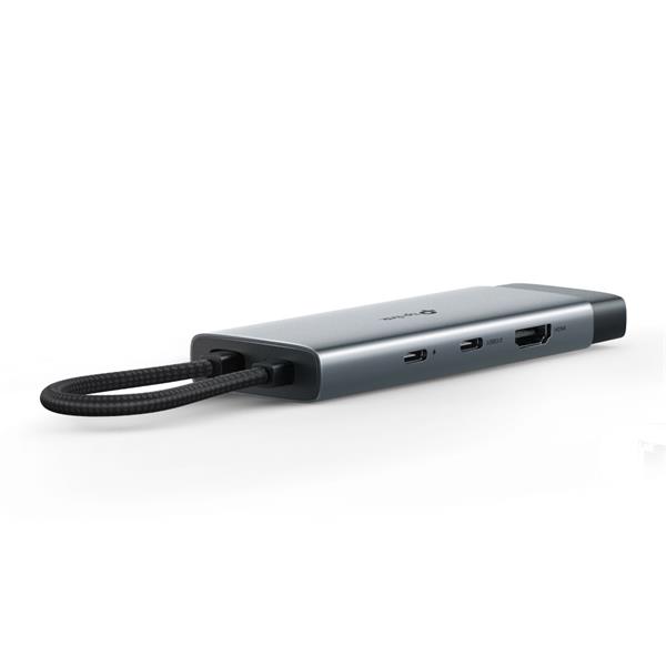 USB Type-C 7-Port Hub SPEC: 1 × USB-C Connector,1 × HDMI 4K 60Hz Port,1 × USB-C PD 100W Port,1 × SD + 1 × microSD(TF) up 