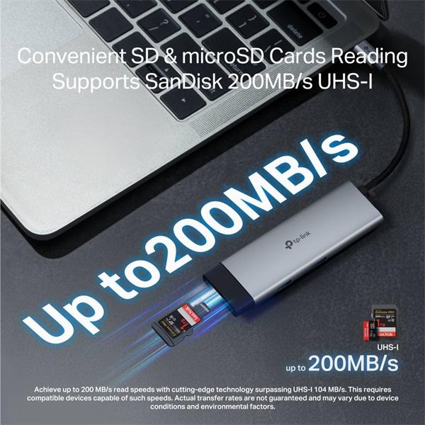 USB Type-C 7-Port Hub SPEC: 1 × USB-C Connector,1 × HDMI 4K 60Hz Port,1 × USB-C PD 100W Port,1 × SD + 1 × microSD(TF) up 