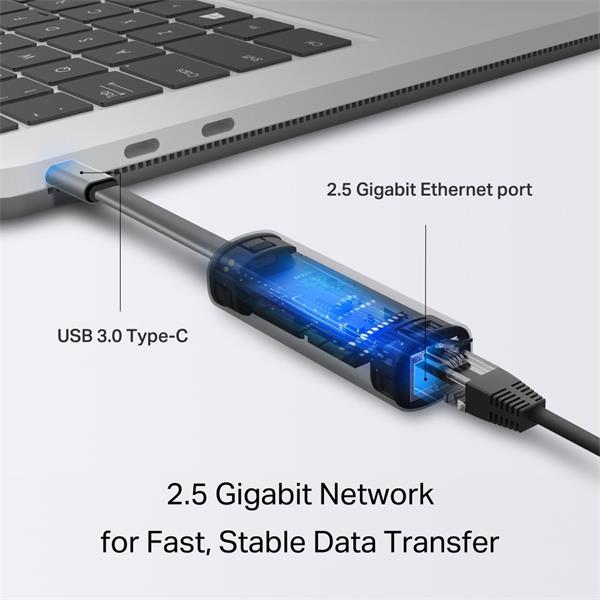 TP-LINK "USB 3.0 Type-C to 2.5 Gigabit Ethernet Network AdapterSPEC: 1×USB 3.0 Type-C Connector, 1×2.5 Gigabit Ethernet 