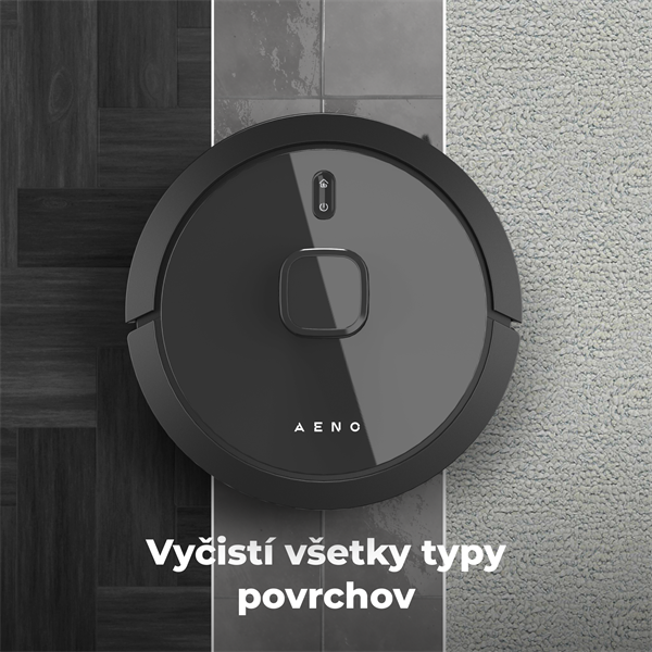 AENO Robotický vysavač RC7S -2v1mokré a suché cistenie, 250min,4 módy,LIDAR,AENO App,HEPA,4000p, Cierny 