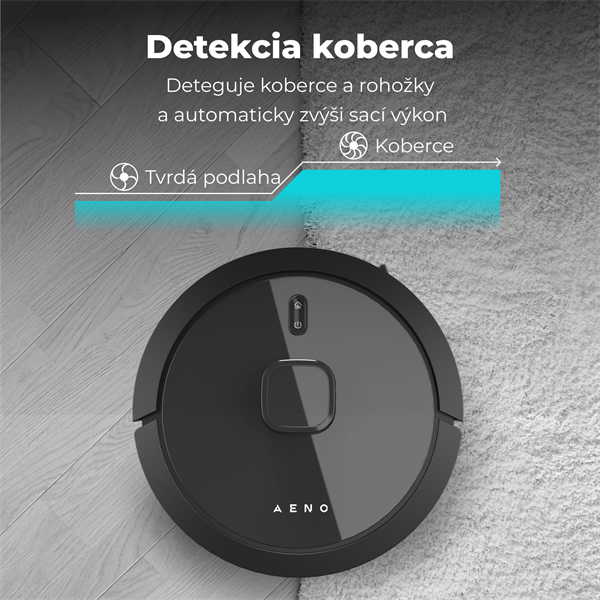 AENO Robotický vysavač RC7S -2v1mokré a suché cistenie, 250min,4 módy,LIDAR,AENO App,HEPA,4000p, Cierny 