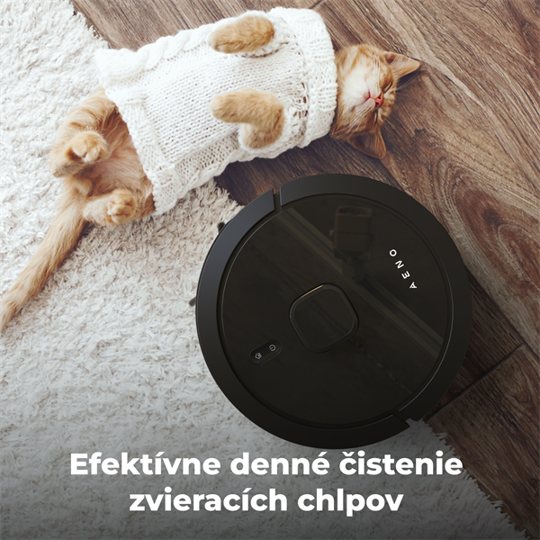 AENO Robotický vysavač RC7S -2v1mokré a suché cistenie, 250min,4 módy,LIDAR,AENO App,HEPA,4000p, Cierny 