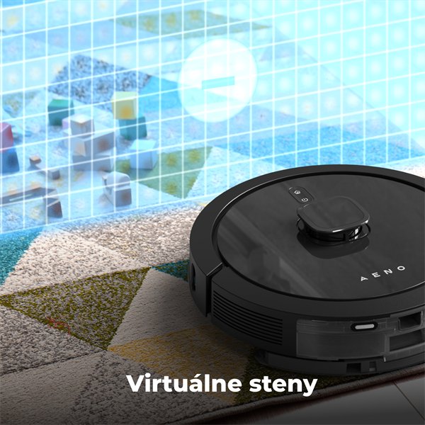 AENO Robotický vysavač RC7S -2v1mokré a suché cistenie, 250min,4 módy,LIDAR,AENO App,HEPA,4000p, Cierny 