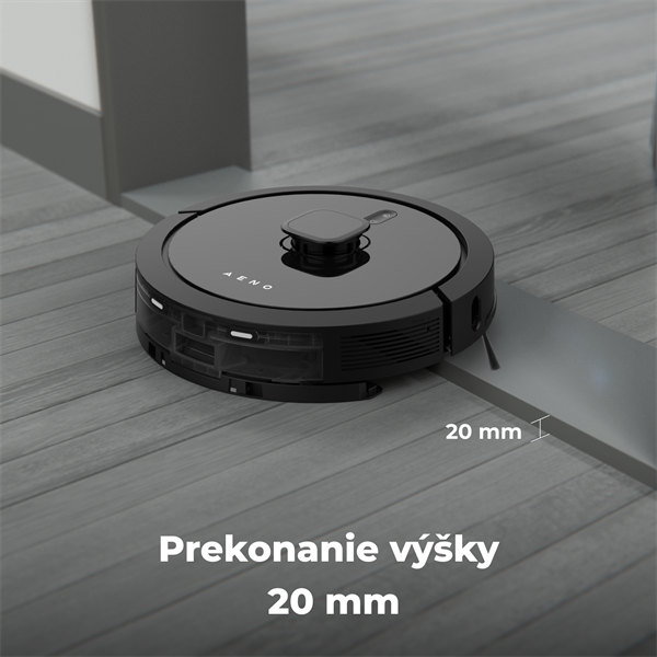 AENO Robotický vysavač RC7S -2v1mokré a suché cistenie, 250min,4 módy,LIDAR,AENO App,HEPA,4000p, Cierny 