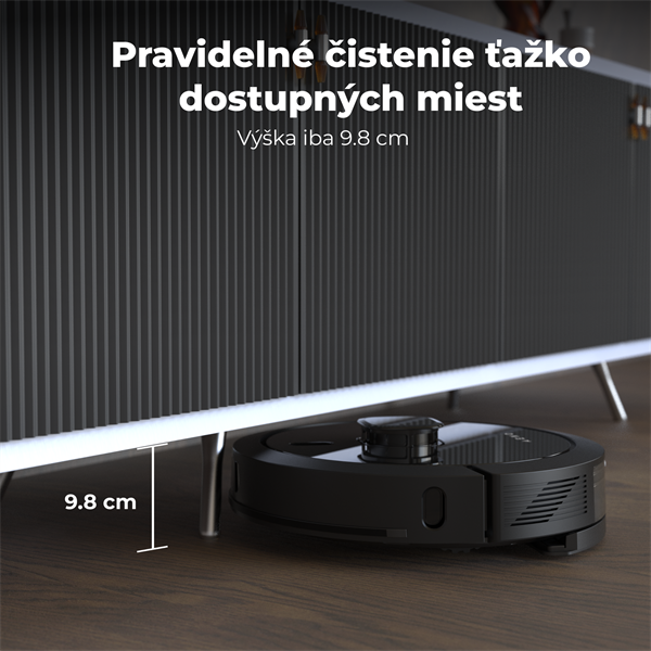 AENO Robotický vysavač RC7S -2v1mokré a suché cistenie, 250min,4 módy,LIDAR,AENO App,HEPA,4000p, Cierny 