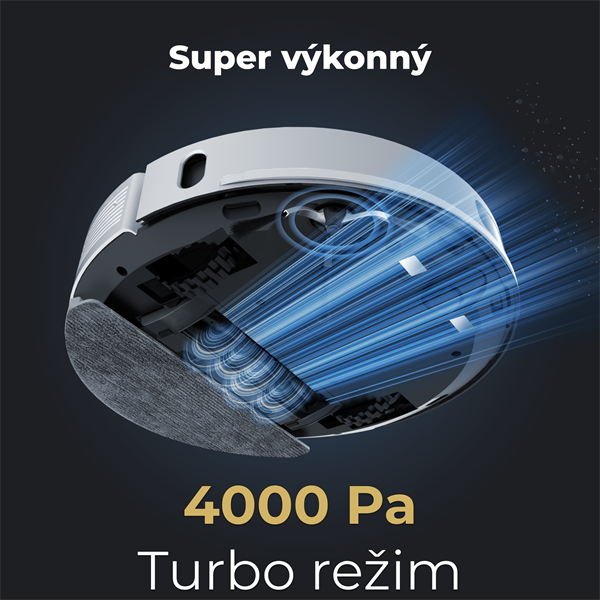 AENO Robotický vysavač RC8S -2v1mokré a suché cistenie, 250min,4 módy,LIDAR,AENO App,HEPA,4000p, Biely 