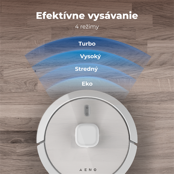 AENO Robotický vysavač RC8S -2v1mokré a suché cistenie, 250min,4 módy,LIDAR,AENO App,HEPA,4000p, Biely 