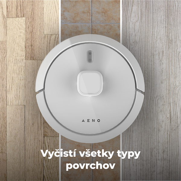 AENO Robotický vysavač RC8S -2v1mokré a suché cistenie, 250min,4 módy,LIDAR,AENO App,HEPA,4000p, Biely 