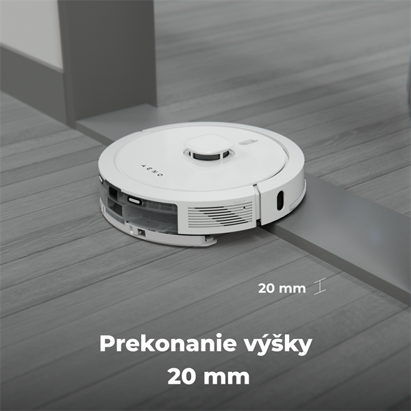 AENO Robotický vysavač RC8S -2v1mokré a suché cistenie, 250min,4 módy,LIDAR,AENO App,HEPA,4000p, Biely 