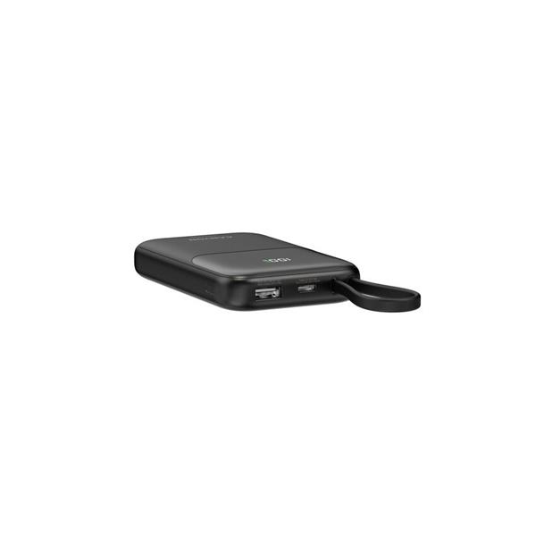 Canyon OnPower 101, Powerbank, 10.000 mAh, displej, in: USB-C, out: USB-A, QC 3.0/USB-C, PD 22,5W, integ. káb.. 