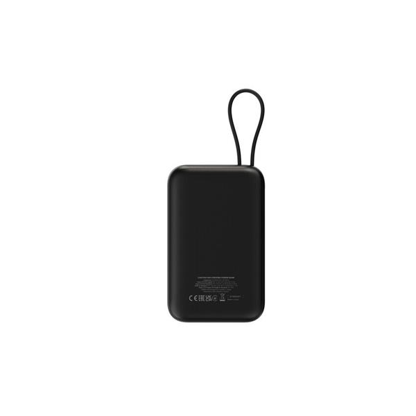 Canyon OnPower 101, Powerbank, 10.000 mAh, displej, in: USB-C, out: USB-A, QC 3.0/USB-C, PD 22,5W, integ. káb.. 