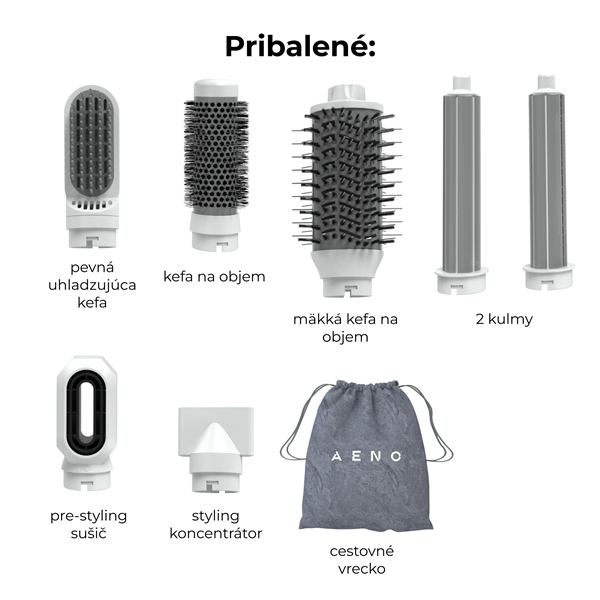 AENO Multifunkčný fén a styler,1200W, Ionizátor, 4 teplotné režimy, 3 rýchlostné režimy, 98000RPM,85dB 
