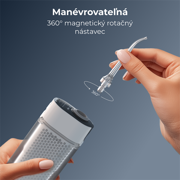 AENO Ústna sprcha: 5 V, 4 W, 2200 mAh, 240 ML s magnetickými nadstavcami a UV cistenim 