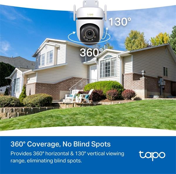 TP-LINK "Outdoor Pan/Tilt Security Wi-Fi CameraSPEC: 3K 5MP (2880x1620), 2.4 GHz, 2 × External Antennas, 1 × Ethernet P 