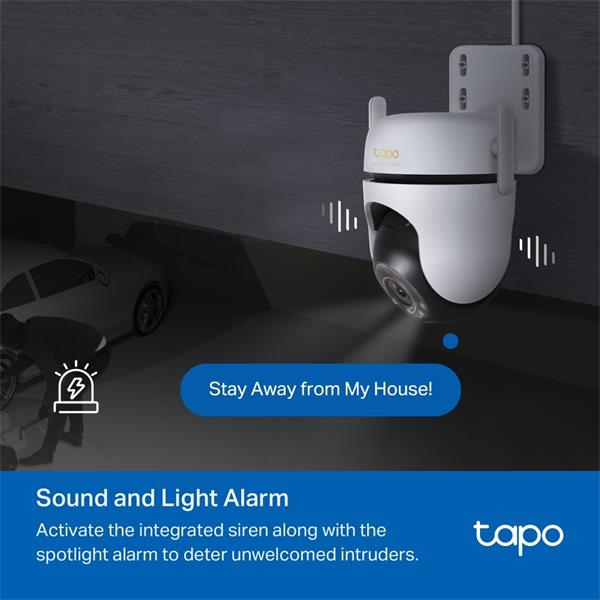 TP-LINK "Outdoor Pan/Tilt Security Wi-Fi CameraSPEC: 3K 5MP (2880x1620), 2.4 GHz, 2 × External Antennas, 1 × Ethernet P 