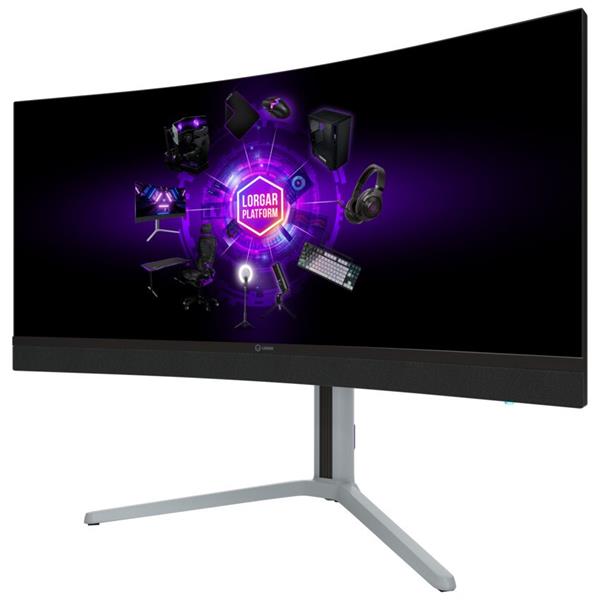 Lorgar 34MP1, herný monitor 34´´, LCD 3440x1440, 1 000 000:1, 1ms, 1000cd, HDMI, DP, USB-C(90W), reproduktory, šedý 