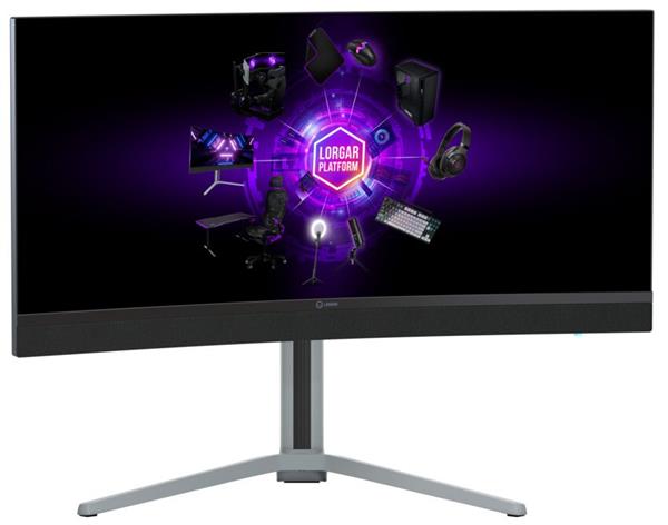 Lorgar 34MP1, herný monitor 34´´, LCD 3440x1440, 1 000 000:1, 1ms, 1000cd, HDMI, DP, USB-C(90W), reproduktory, šedý 