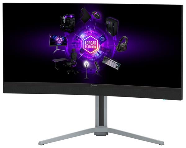 Lorgar 34MP1, herný monitor 34´´, LCD 3440x1440, 1 000 000:1, 1ms, 1000cd, HDMI, DP, USB-C(90W), reproduktory, šedý 