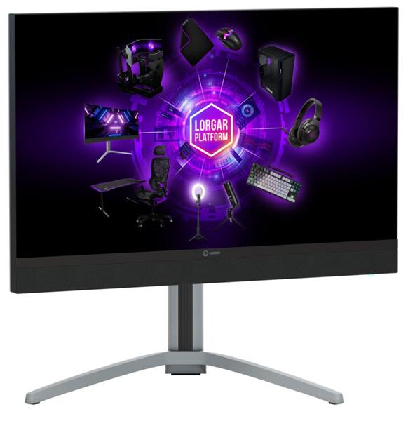 Lorgar 27MP1, herný monitor 27´´, LCD 3840x2160, 1 000 000:1, 1ms, 1000cd, HDMI, DP, USB-C(90W), reproduktory, šedý 