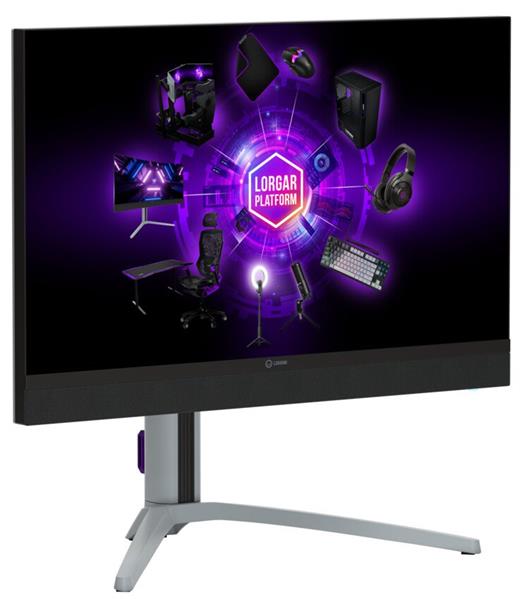 Lorgar 27MP1, herný monitor 27´´, LCD 3840x2160, 1 000 000:1, 1ms, 1000cd, HDMI, DP, USB-C(90W), reproduktory, šedý 