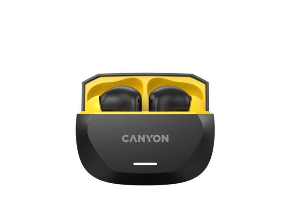 Canyon Hexagon 7, True Wireless Stereo Bluetooth 5.4 slúchadlá do uší. ANC, ENC funkcie, výdrž 27 hod, žlto-čierne 