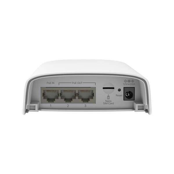Omada 4G+Cat6 AX3000 Outdoor/Indoor Gateway PORT: 3× Gigabit WAN/LAN Port, 1 Nano SIM slot(4G+ Cat6) SPEC: 802.3bt/at/af 
