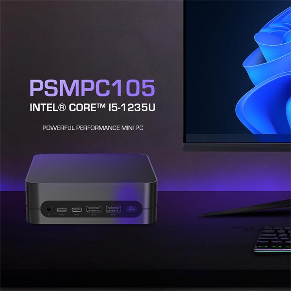 Prestigio Solutions Barebone  Mini PC, Alderlake i5-1235u 12Gen, GPU: Intel Iris Xe, 1,2 GHz, bez RAM a ROM, ftpm Firmw, 