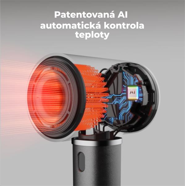 AENO Inteligentný sušič vlasov HD5, 100km h, Hlasové ovl., ionizátor, AI, NTC, Gravity senzor, Infra Senzor, 67 dB, LED 