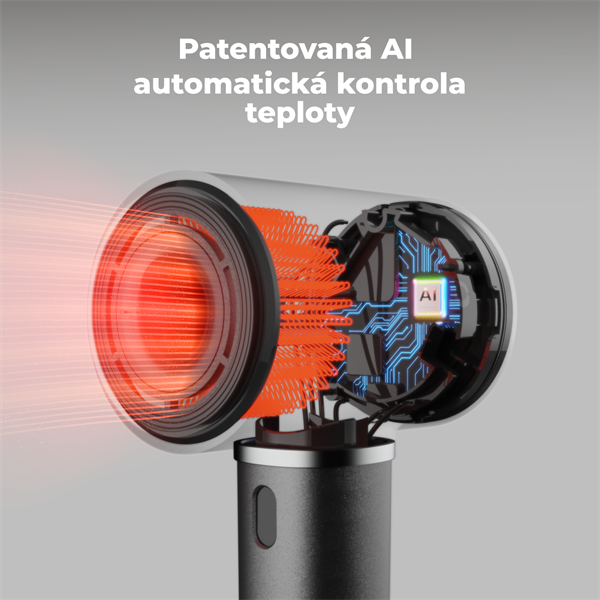 AENO Inteligentný sušič vlasov HD5, 100km h, Hlasové ovl., ionizátor, AI, NTC, Gravity senzor, Infra Senzor, 67 dB, LED 