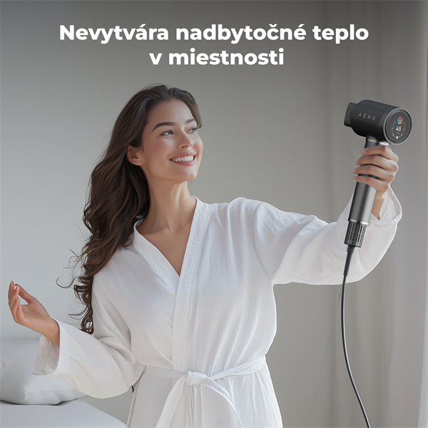 AENO Inteligentný sušič vlasov HD5, 100km h, Hlasové ovl., ionizátor, AI, NTC, Gravity senzor, Infra Senzor, 67 dB, LED 