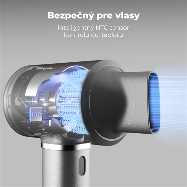 AENO Inteligentný sušič vlasov HD5, 100km h, Hlasové ovl., ionizátor, AI, NTC, Gravity senzor, Infra Senzor, 67 dB, LED 