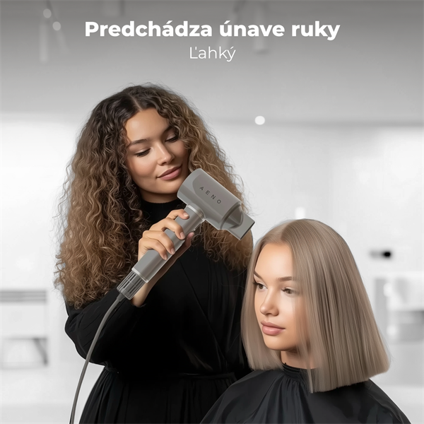 AENO Inteligentný sušič vlasov HD5, 100km h, Hlasové ovl., ionizátor, AI, NTC, Gravity senzor, Infra Senzor, 67 dB, LED 