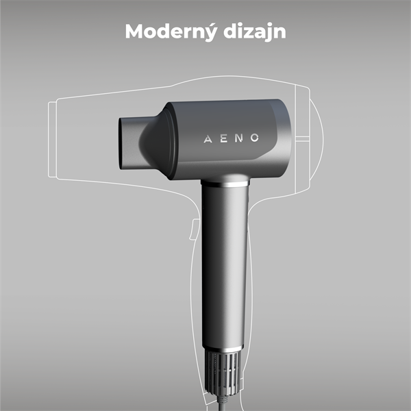 AENO Inteligentný sušič vlasov HD5, 100km h, Hlasové ovl., ionizátor, AI, NTC, Gravity senzor, Infra Senzor, 67 dB, LED 