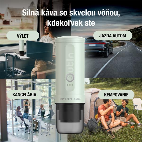 BUYDEEM OTEM-01-CG (OUTIN) prenosný nano espresso kávovar, zelený 