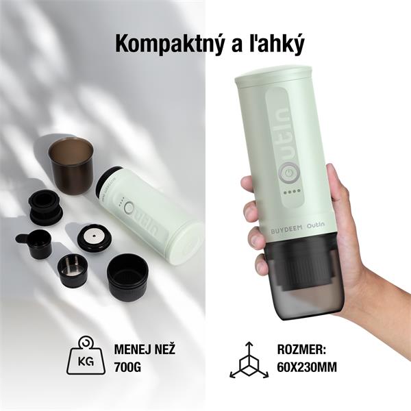 BUYDEEM OTEM-01-CG (OUTIN) prenosný nano espresso kávovar, zelený 