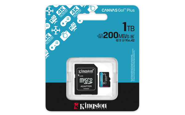 1 TB . microSDXC karta Kingston Canvas Go Plus Gen4 + adaptér 