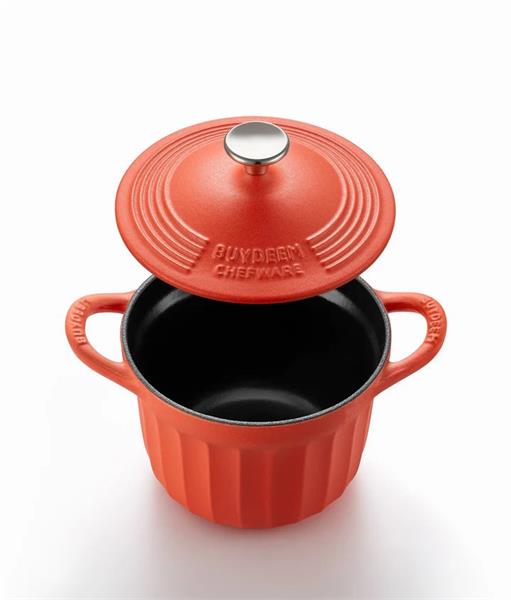 BUYDEEM Smaltovaný liatinový hrniec 1,8L, 18 cm, model CP541, farba koi červená 