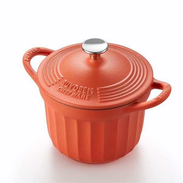 BUYDEEM Smaltovaný liatinový hrniec 1,8L, 18 cm, model CP541, farba koi červená 