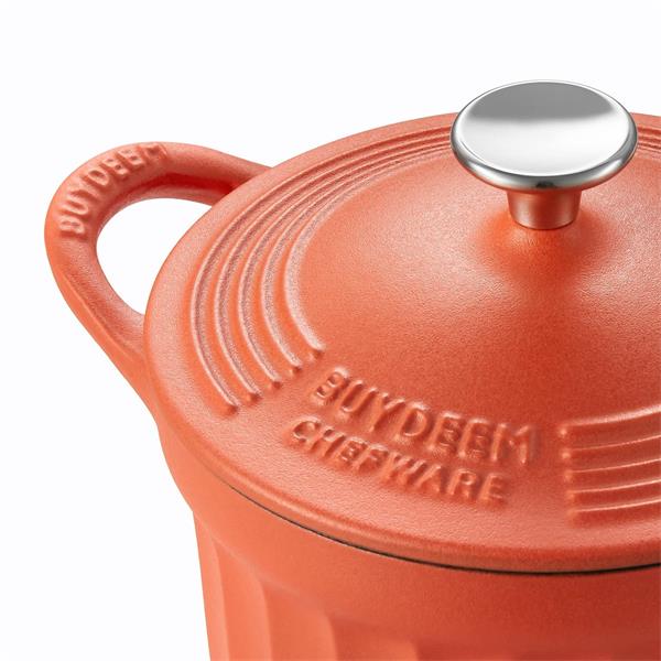BUYDEEM Smaltovaný liatinový hrniec 1,8L, 18 cm, model CP541, farba koi červená 
