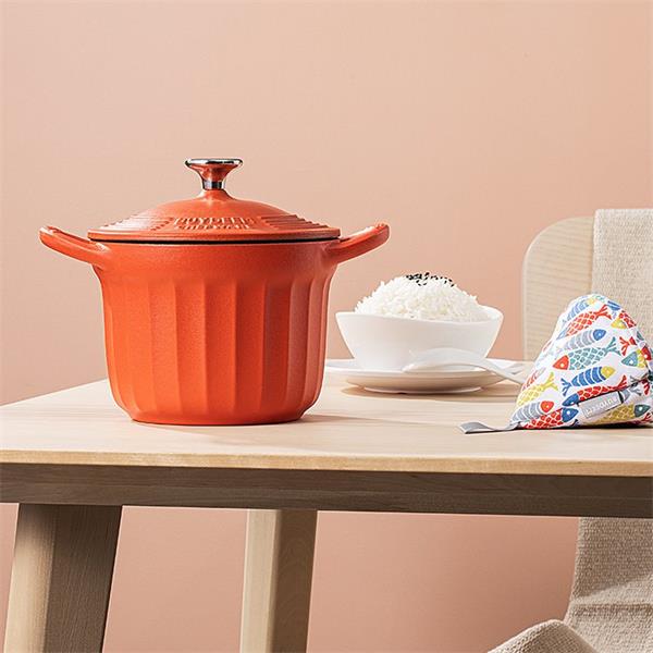 BUYDEEM Smaltovaný liatinový hrniec 1,8L, 18 cm, model CP541, farba koi červená 