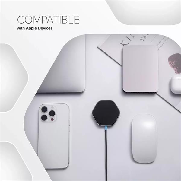 Canyon Hexagon 110, magnetická bezdrôtová nabíjačka, výkon 15W, čierna 